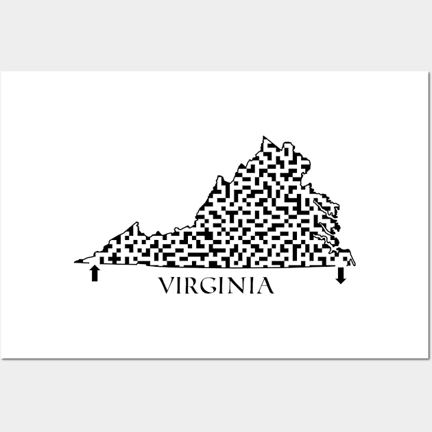 State of Virginia Maze Wall Art by gorff